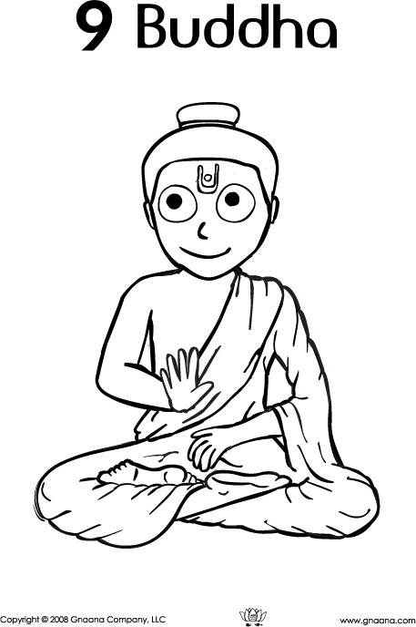 buddhism colouring pages